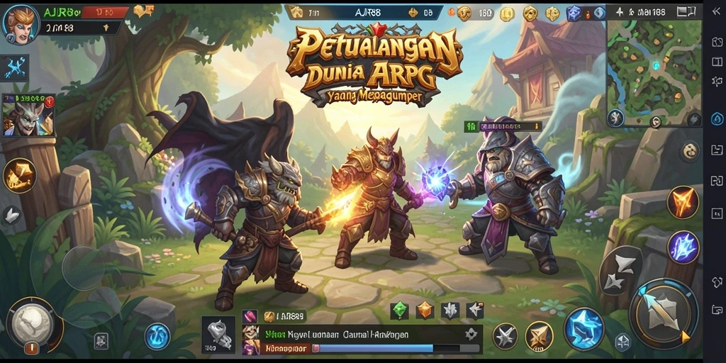 Tangkapan layar menunjukkan momen aksi seru dari gameplay ARPG AJR88.
