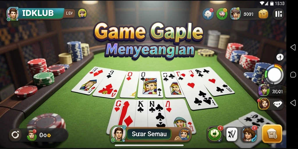 Tampilan gameplay Gaple yang seru dan interaktif di IDKLUB.