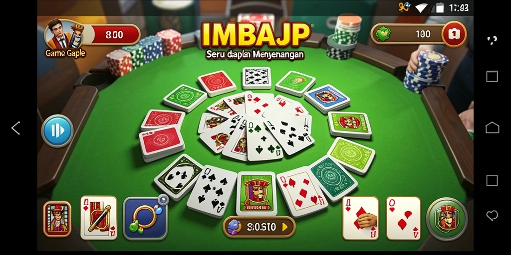 Tampilan gameplay Gaple yang seru dan interaktif di IMBAJP.
