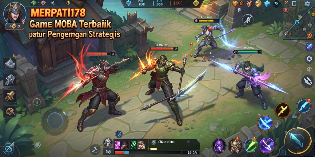 Pengalaman bermain MOBA dengan karakter unik dan pertempuran seru.