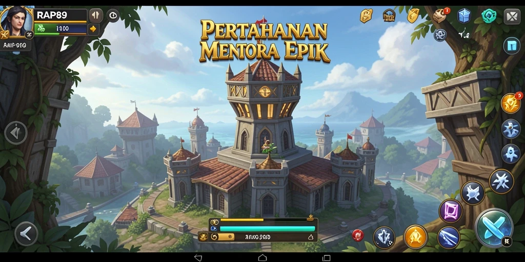 Screenshot utama RAP89 menampilkan aksi pertahanan menara yang mendebarkan.