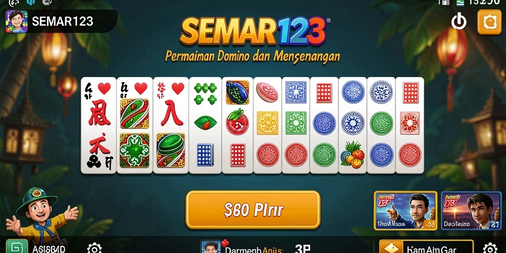 Screenshot utama SEMAR123 menampilkan gameplay seru permainan Domino.