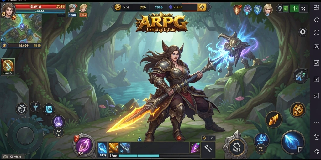 Tampilan gameplay epik ARPG dalam SL999 dengan pertempuran seru.