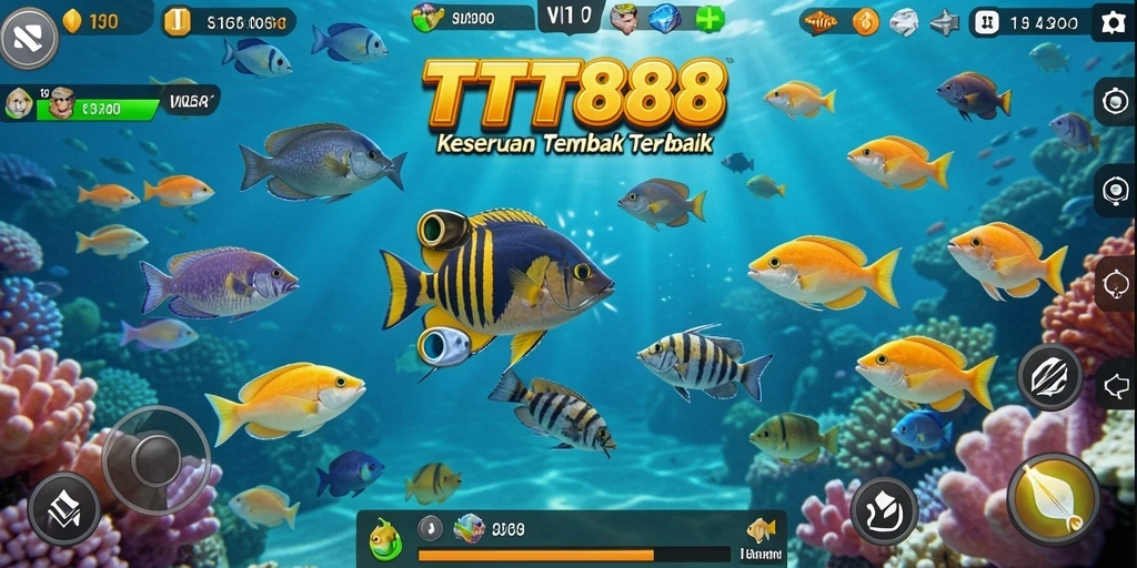Tampilan aksi seru di TTT888 saat menembak ikan.