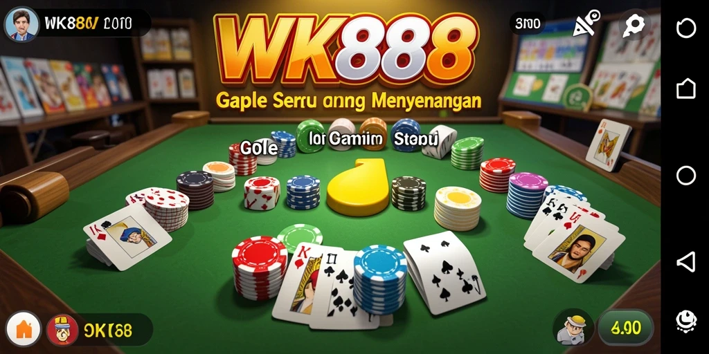 Tampilan menarik dari gameplay Gaple di WK888.